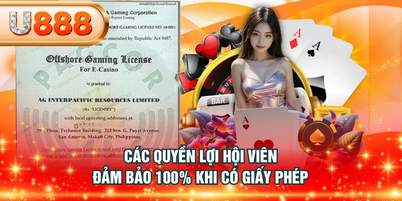 Các quyền lợi hội viên đảm bảo 100% khi có giấy phép